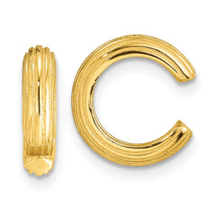 QE17097GP Sterling Silver Flash Gold-pltd Polished Striped Pair of 2 Cuff Earrings