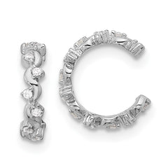 QE17098 Sterling Silver Rhodium-plated Polished CZ Pair of 2 Cuff Earrings