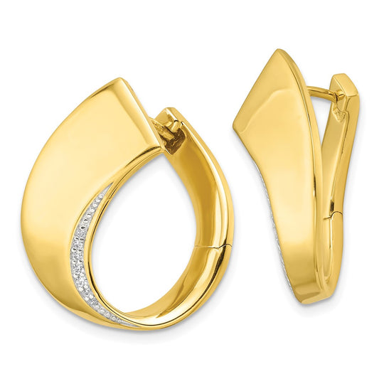 QE17173GP Sterling Silver Gold-tone Polished Fancy CZ Earrings