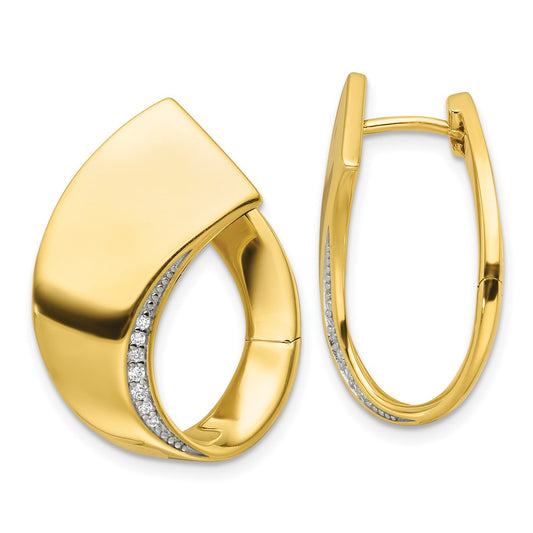 QE17173GP Sterling Silver Gold-tone Polished Fancy CZ Earrings