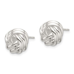 QE17474 Sterling Silver Polished Love Knot Post Earrings