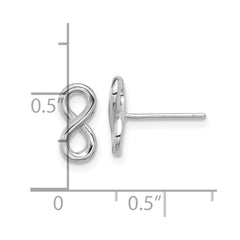 QE17539 Sterling Silver Rhodium-plated Polished Infinity Post Earrings