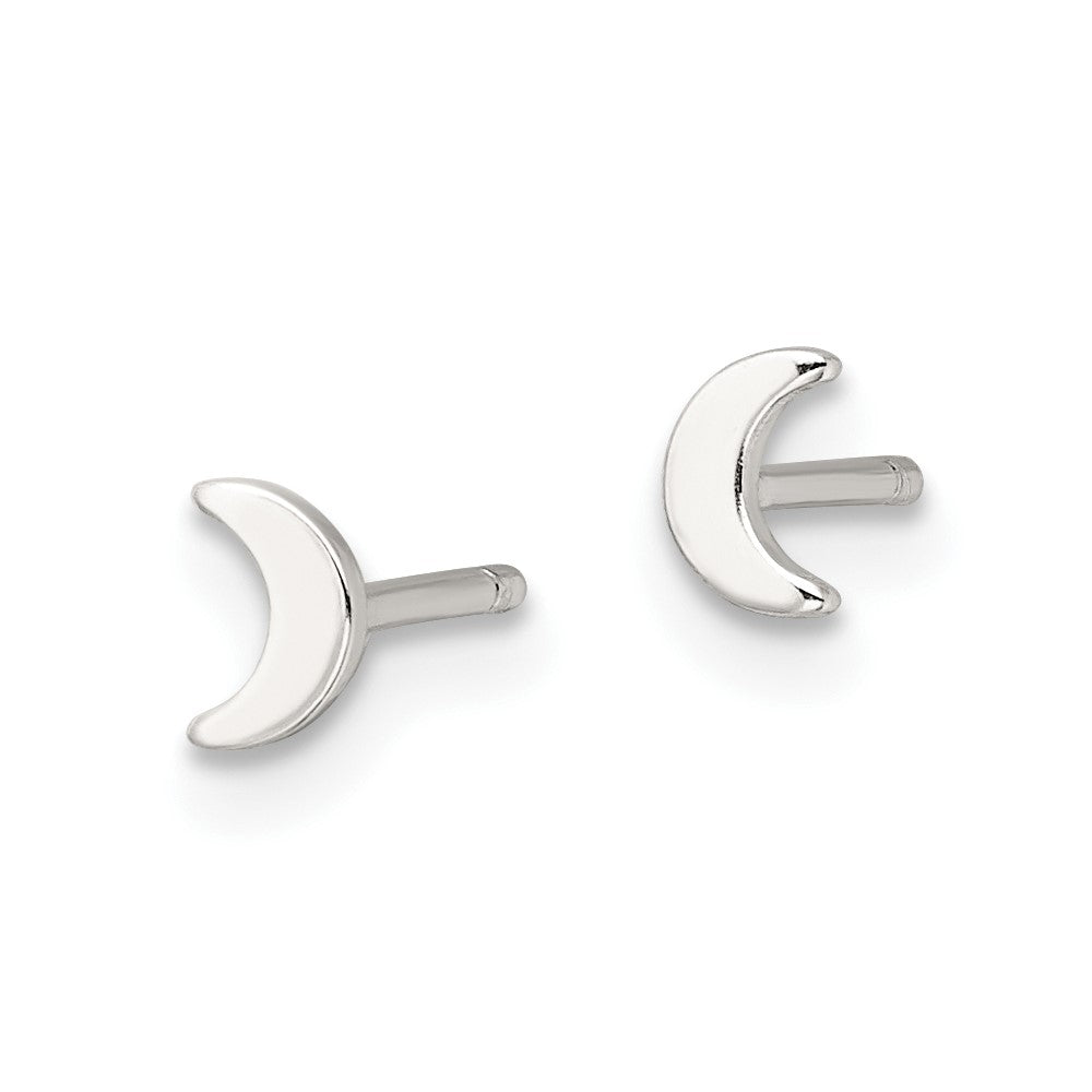 QE17546 Sterling Silver E-Coating Moon Post Earrings