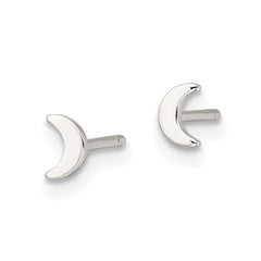 QE17546 Sterling Silver E-Coating Moon Post Earrings
