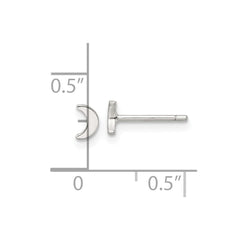 QE17546 Sterling Silver E-Coating Moon Post Earrings