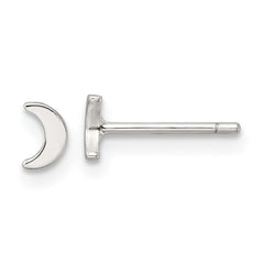 QE17546 Sterling Silver E-Coating Moon Post Earrings