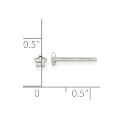QE17547 Sterling Silver E-Coating Star Post Earrings