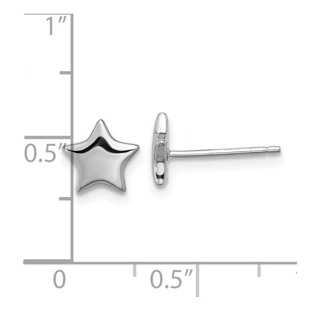 QE17548 Sterling Silver Rhodium-plated Star Post Earrings
