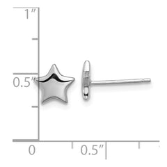 QE17548 Sterling Silver Rhodium-plated Star Post Earrings