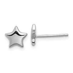 QE17548 Sterling Silver Rhodium-plated Star Post Earrings