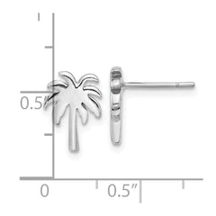 QE17570 Sterling Silver Rhodium-plated Palm Tree Post Earrings