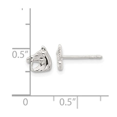 QE17594 Sterling Silver E-coated Horse Post Earrings
