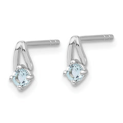 QE17753BT Sterling Silver Rhodium-plated .26BT Blue Topaz Post Earrings