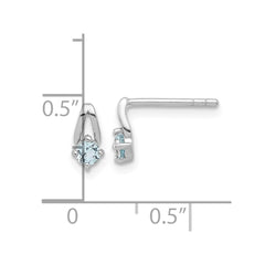 QE17753BT Sterling Silver Rhodium-plated .26BT Blue Topaz Post Earrings