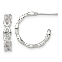 QE18000 Sterling Silver Polished 4.0mm Puffed Mariner/Anchor Link Post C-Hoop Earrings