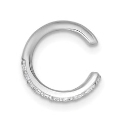 QE18028 Sterling Silver Rhodium-plated Polished CZ Single Ear Cuff
