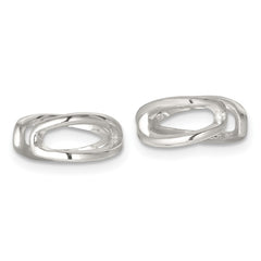 QE18029 Sterling Silver Polished -X- Criss Cross Pair of Ear Cuffs