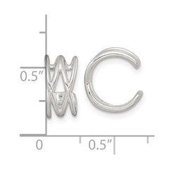 QE18030 Sterling Silver Polished Double Criss Cross Pair of Ear Cuffs