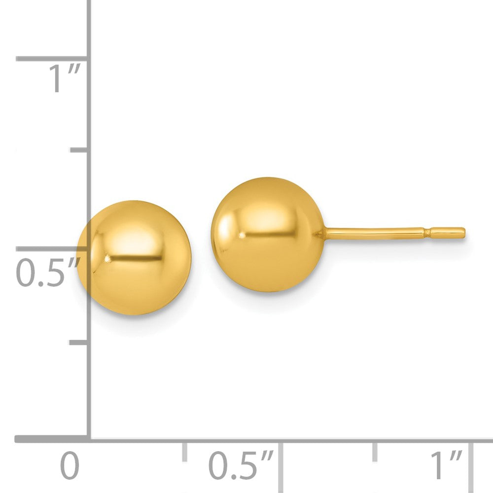 QE18037GP Sterling Silver Gold-tone Polished 7.75mm Ball Post Earrings