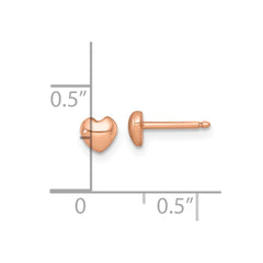 QE18252 Sterling Silver Rose-tone Polished Heart Childrens Post Earrings