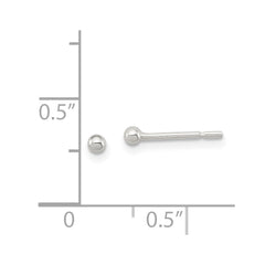 QE1829 Sterling Silver Polished 2mm Ball Earrings