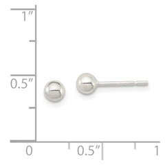 QE183 Sterling Silver 4mm Ball Earrings