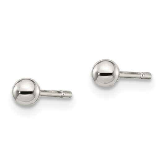 QE1830 Sterling Silver Polished 3mm Ball Earrings