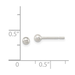 QE1830 Sterling Silver Polished 3mm Ball Earrings