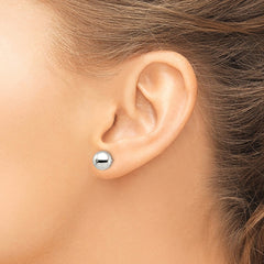 QE1834 Sterling Silver Polished 9mm Ball Earrings