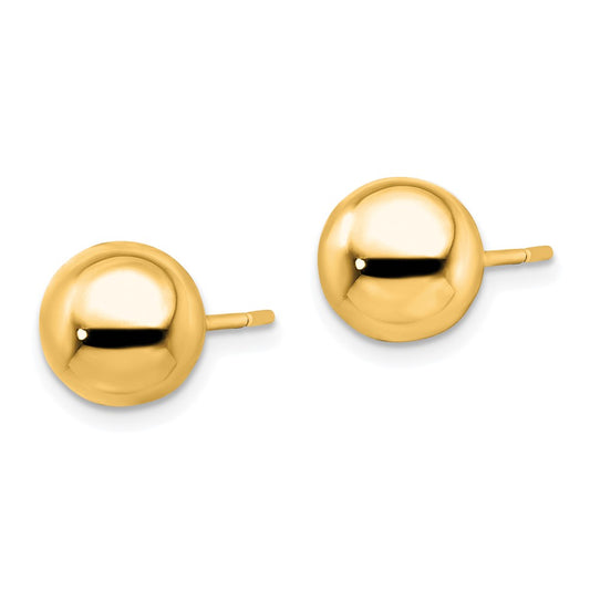 QE1834GP Sterling Silver Gold-tone Polished 9mm Ball Earrings