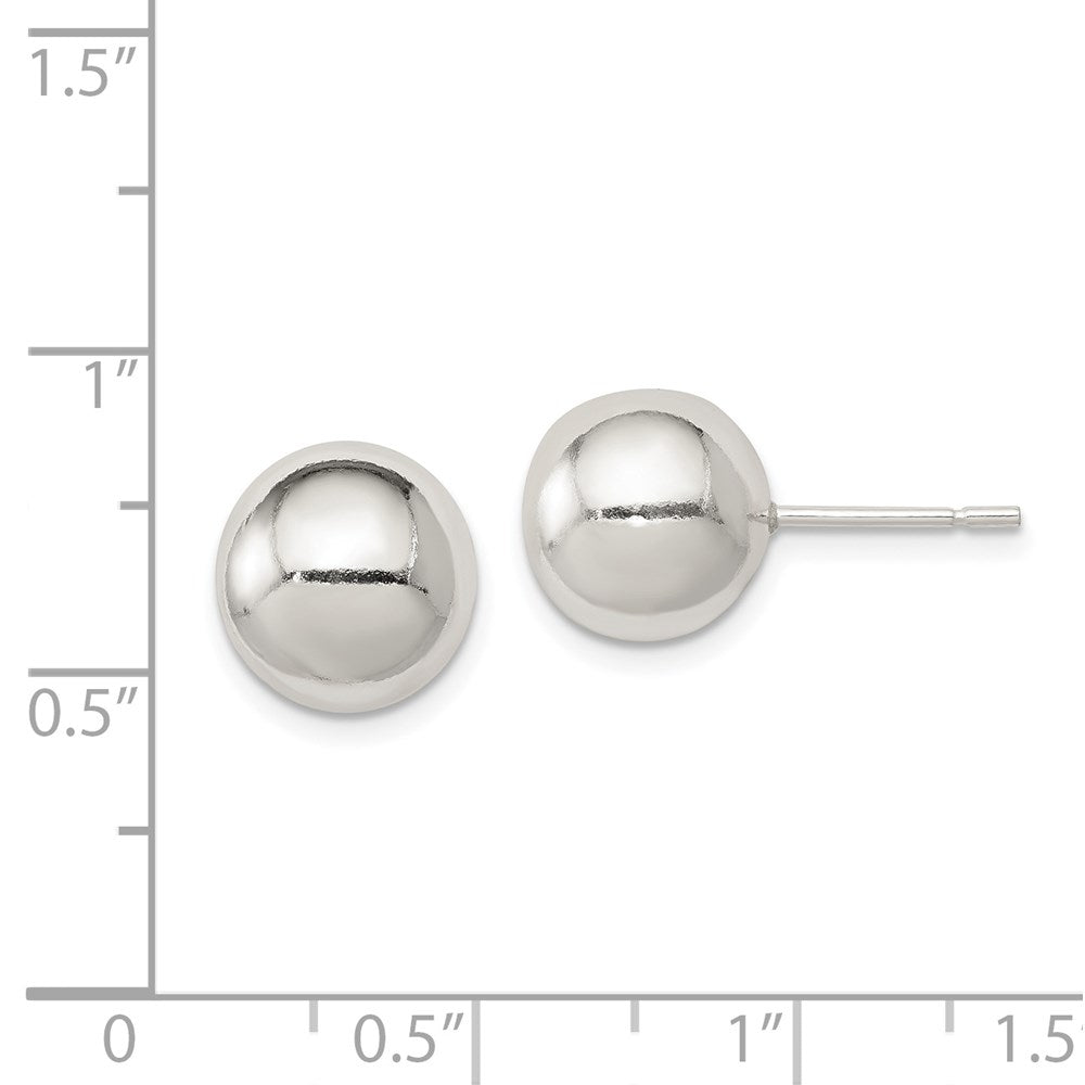 QE1835 Sterling Silver Polished 10mm Ball Earrings