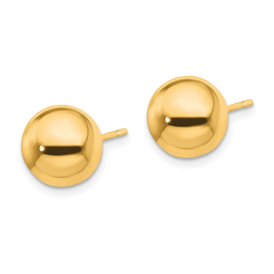 QE1835GP Sterling Silver Gold-tone Polished 10mm Ball Earrings
