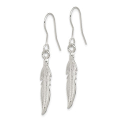 QE26 Sterling Silver Feather Earrings