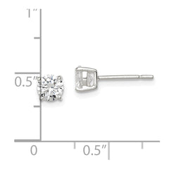 QE3145 Sterling Silver 5mm Round Basket Set CZ Stud Earrings