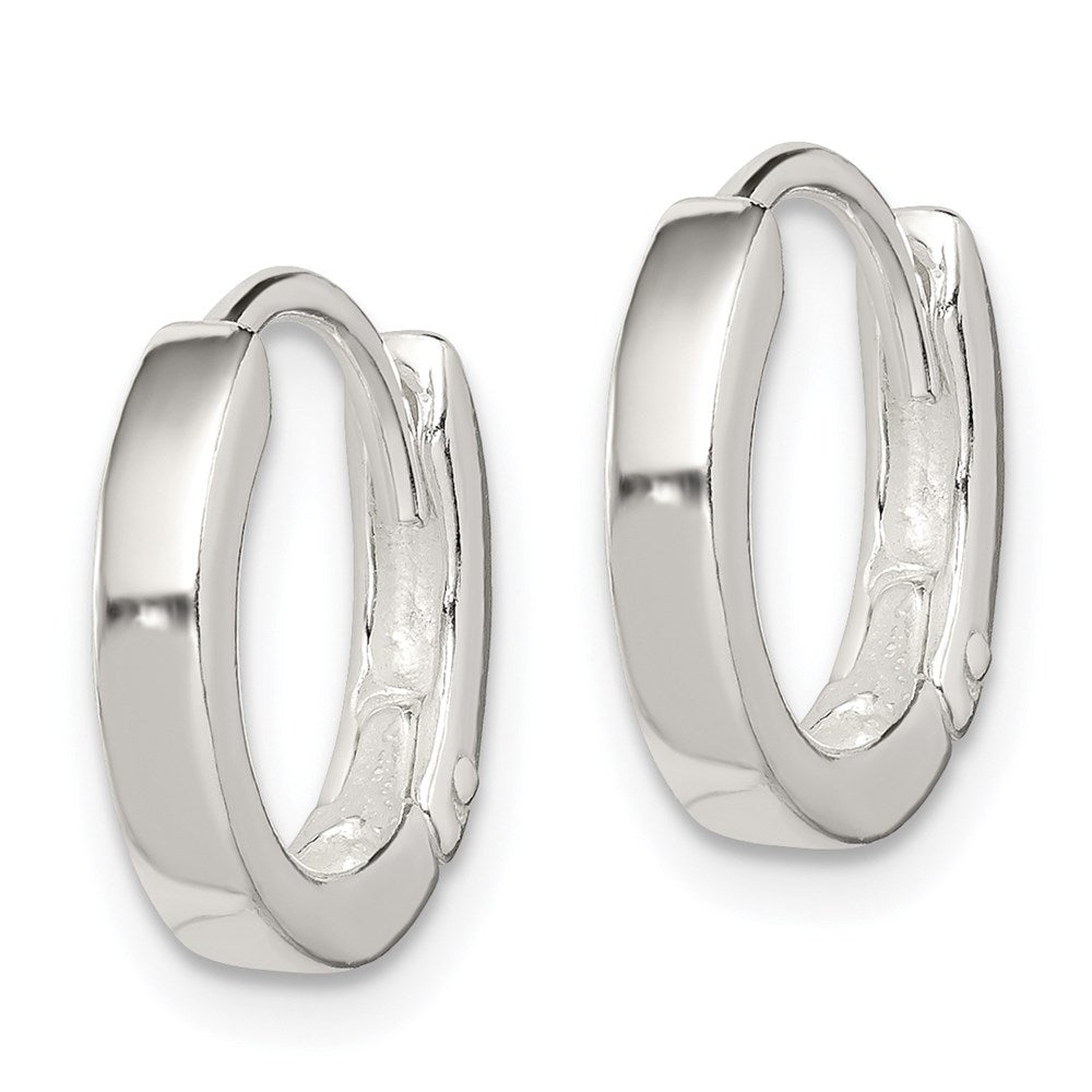 QE3280 Sterling Silver Round Hinged Hoop Earrings