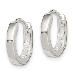 QE3280 Sterling Silver Round Hinged Hoop Earrings