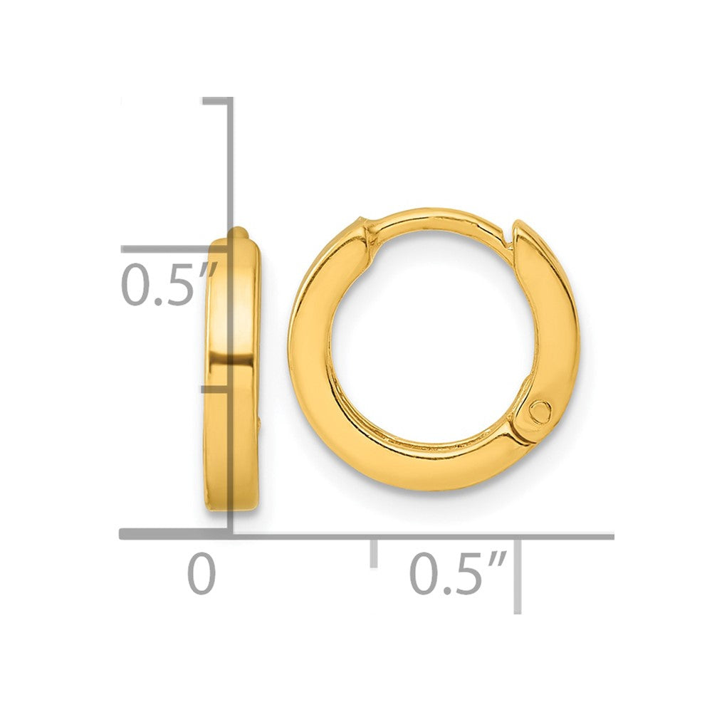 QE3280GP Sterling Silver Gold-tone Round Hinged Hoop Earrings