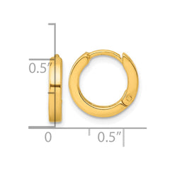 QE3280GP Sterling Silver Gold-tone Round Hinged Hoop Earrings