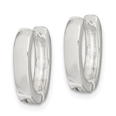 QE3281 Sterling Silver Oval Hinged Hoop Earrings
