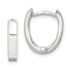 QE3281 Sterling Silver Oval Hinged Hoop Earrings