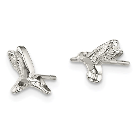 QE3311 Sterling Silver Hummingbird Post Earrings