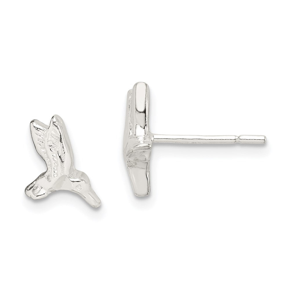 QE3311 Sterling Silver Hummingbird Post Earrings