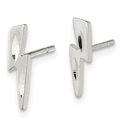 QE3316 Sterling Silver Lightning Bolt Post Earrings