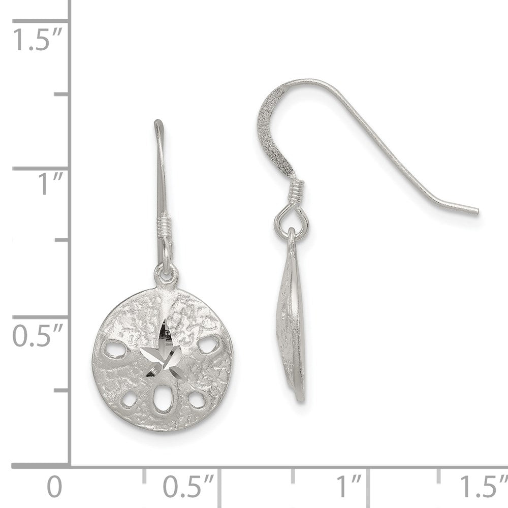 QE3329 Sterling Silver Sand Dollar Earrings