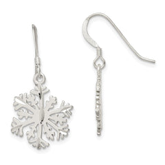 QE3337 Sterling Silver Satin Snowflake Earrings