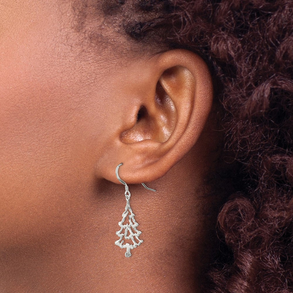 QE3341 Sterling Silver Christmas Tree Earrings