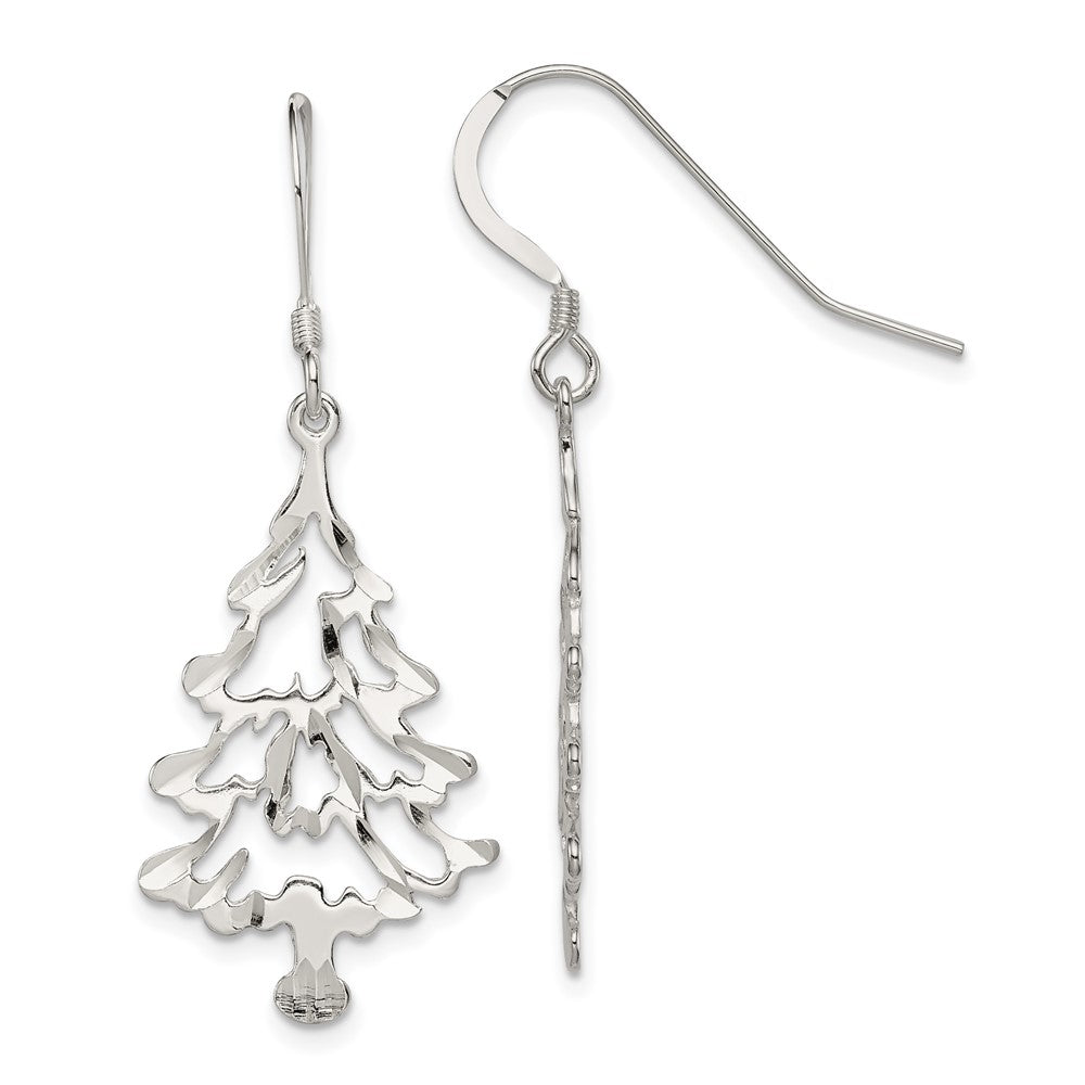 QE3341 Sterling Silver Christmas Tree Earrings