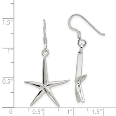 QE3356 Sterling Silver Starfish Dangle Earrings