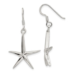 QE3356 Sterling Silver Starfish Dangle Earrings