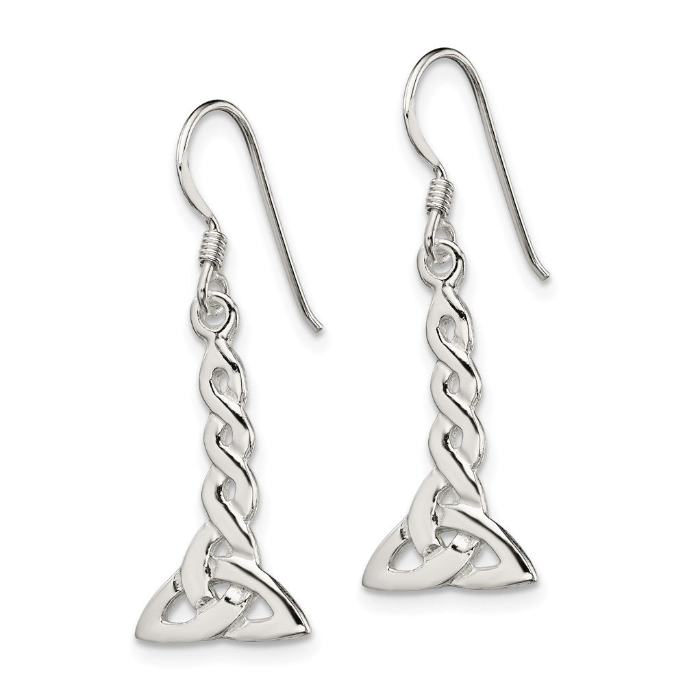 QE3360 Sterling Silver Twisted Knot Dangle Earrings
